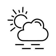 Cloud With Sun Vector icon 
