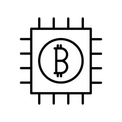 Bitcoin Chip Vector icon 