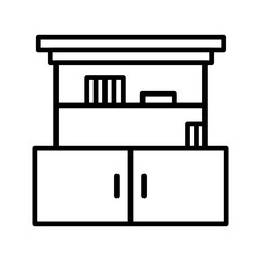 Cupboard with Shelves Vector Icon