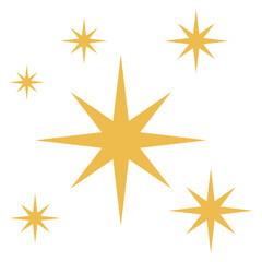 Shining stars icon isolated on white background.
