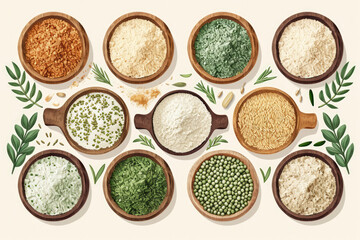 Plant-Based Protein Powders: Protein powders made from plant sources like pea protein, brown rice protein, hemp protein