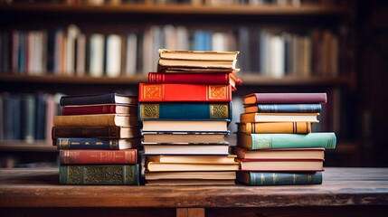 Close up book cover Books stacked set on isolate background.