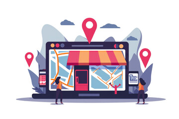 Local SEO: Optimizing a website for local searches, especially important for businesses serving a local community - obrazy, fototapety, plakaty