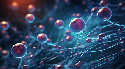 Cell background, virus cells, medical research background