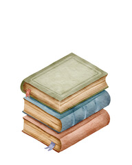 Watercolor Stack Of Book