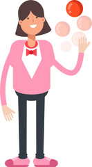 Woman Character Playing Ball
