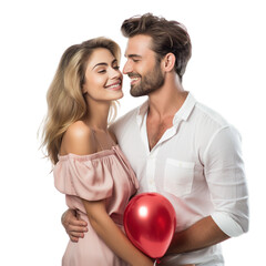 Valentine's day with couple isolated on transparent background, Generative ai.