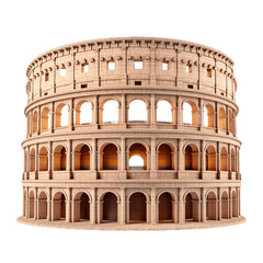Iconic Coliseum, Isolated on Transparent and white Backgrounds. Generative ai