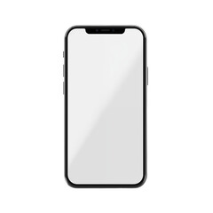 Smartphone with blank screen Isolated on Transparent and white Backgrounds. Generative ai
