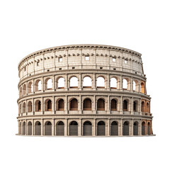 Fototapeta premium Colosseum. Iconic Coliseum, Isolated on Transparent and white Backgrounds. Generative ai