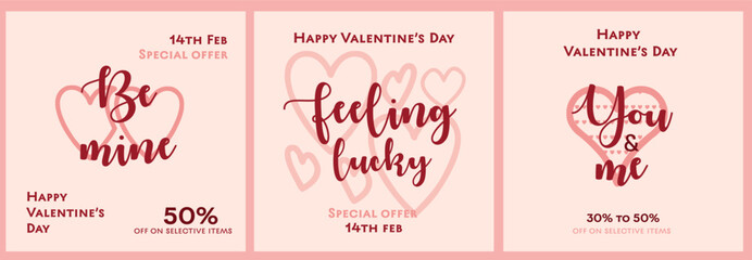 Valentine's day  hearts social media promotion offer Ad, poster, banner, invitation web, template , greeting 