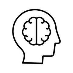 human head with brain Vector Icon 