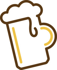 Cheer up friend. Glass of beer isolated vector illustration, minimal design. Lager beer icon on a white background. Have a beer with your friends. Great for pub menu illustrations. Cold drinks 