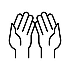 hand with prayer vector icon 