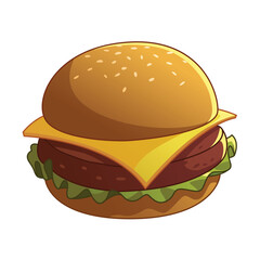 Hamburger Western Food Vector Cartoon Illustration
