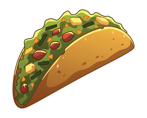 Taco Mexican Food Vector Cartoon Illustration