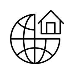 house icon on a globe