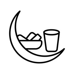 Fasting Ramadan Line Icon 