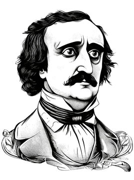 Portrait of Edgar Allan Poe, generative AI