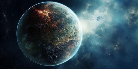 Obraz na płótnie Canvas exoplanet in outer space