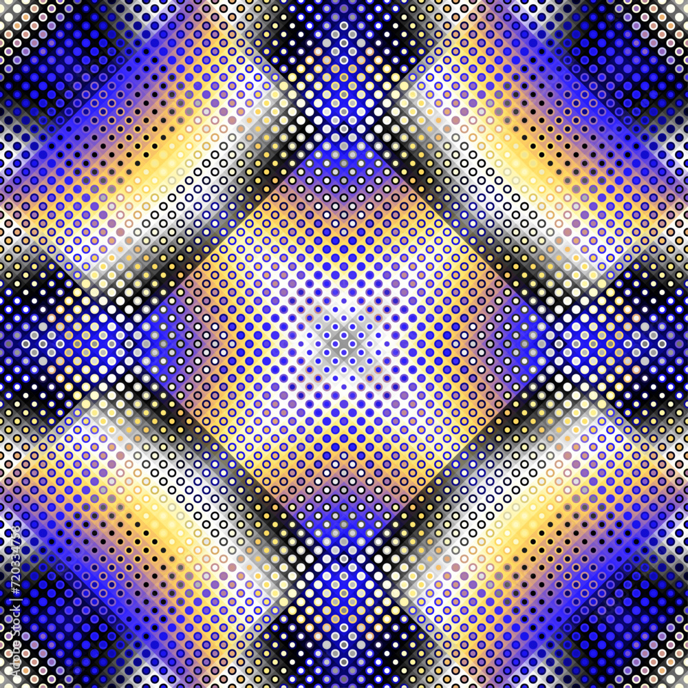 Poster Geometric abstract pattern moire overlay style. Halftone style with small dots. Abstract seamless technology texture. Vector pattern