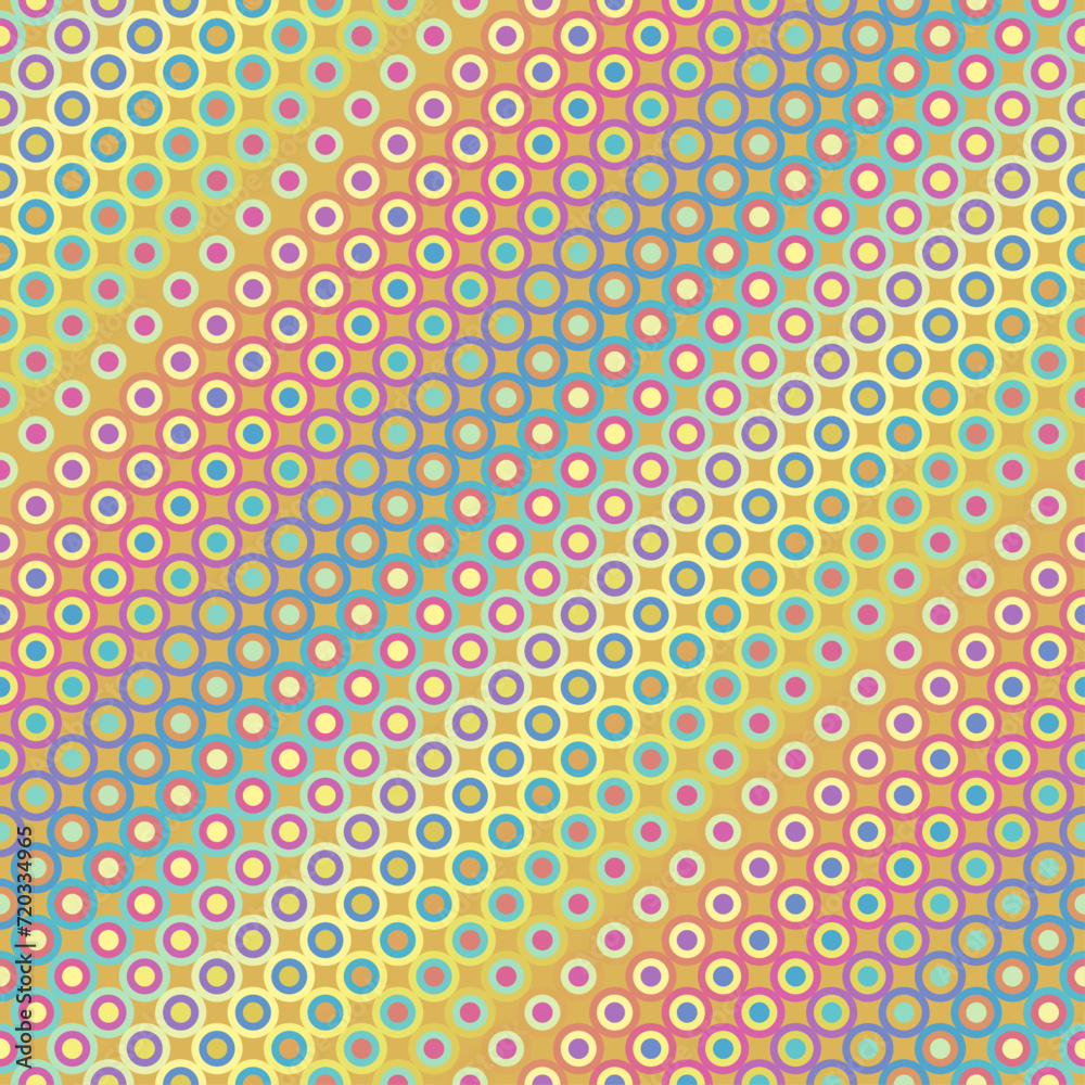 Poster Geometric abstract polka dot pattern. Seamless vector pattern