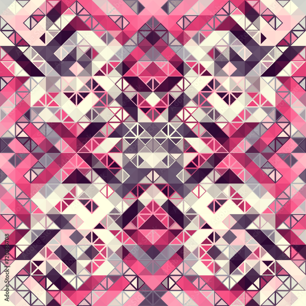 Poster Geometric abstract triangles pattern. Seamless vector pattern
