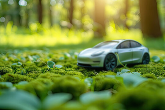 electrical car model on grass