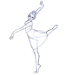 踊っている女性のイラスト