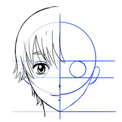 男性の顔の描き方　漫画　アニメ