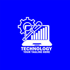 Abstract Initial Logo.White color  isolated on Blue  Background. Technology  Branding Logos. Flat Vector Logo Design Template Element icon.