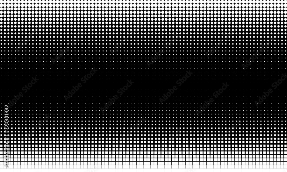 Poster Pixilated abstract dissolive gradient background. Halftone effect. Vector image.