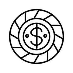 Dollar Chip Vector Icon