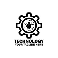 Abstract Initial Logo. Black color isolated on White Background. Technology  Branding Logos. Flat Vector Logo Design Template Element icon.