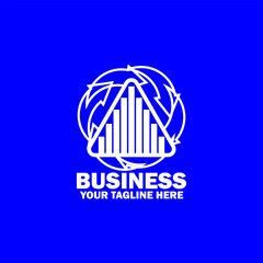 Abstract Initial Logo.White color  isolated on Blue  Background.  Business Branding Logos. Flat Vector Logo Design Template Element icon.