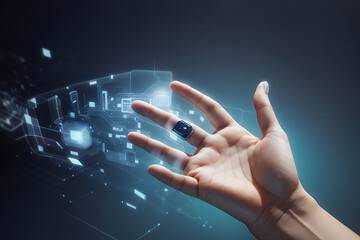 digital technology gray background