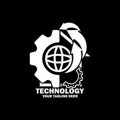 Abstract Initial Logo. color White isolated on Black Background. Technology  Branding Logos. Flat Vector Logo Design Template Element icon.