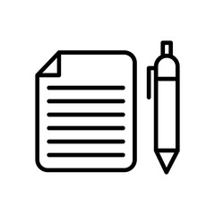 Documents and Pen Vector Icon