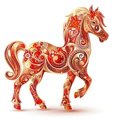 Fototapeta na wymiar horse chinese zodiac sign isolated on white