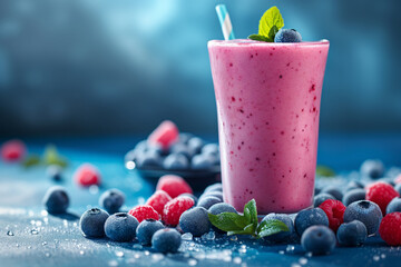 Blueberry and raspberry smoothie 