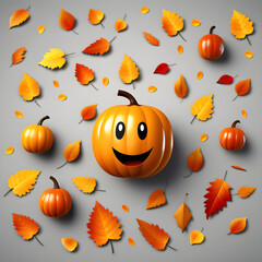 seamless pattern with pumpkins