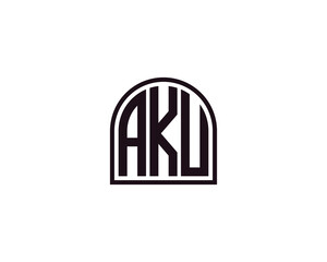 AKU logo design vector template
