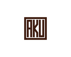 AKU logo design vector template