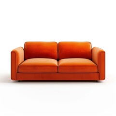 Fototapeta premium modern orange textile sofa isolated on white