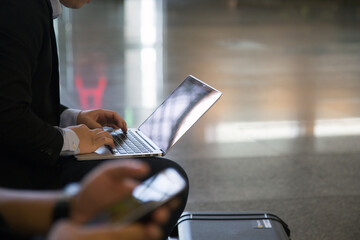 various front desk scenes at the hotel.