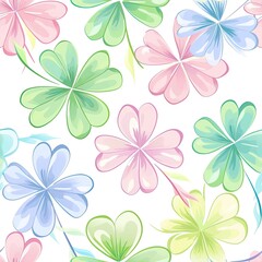 pattern vector clovers pastel colors