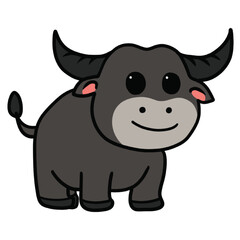 Cute Cartoon Buffalo