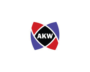 Naklejka premium AKW logo design vector template