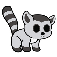Cute Cartoon Lemur