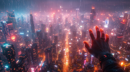 Futuristic cityscape landscape